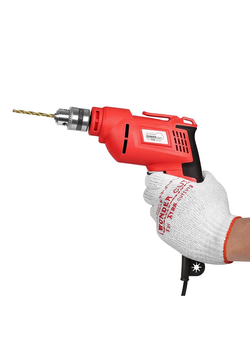 Wonder Cut - WONDERCUT Electric Drill WCEDRF10R7 550W Copper Armature 2800 RPM Chuck 10 mm ForwardReverse for Wood Metal Work with Variable Speed Control With 7 Bits - Image 1