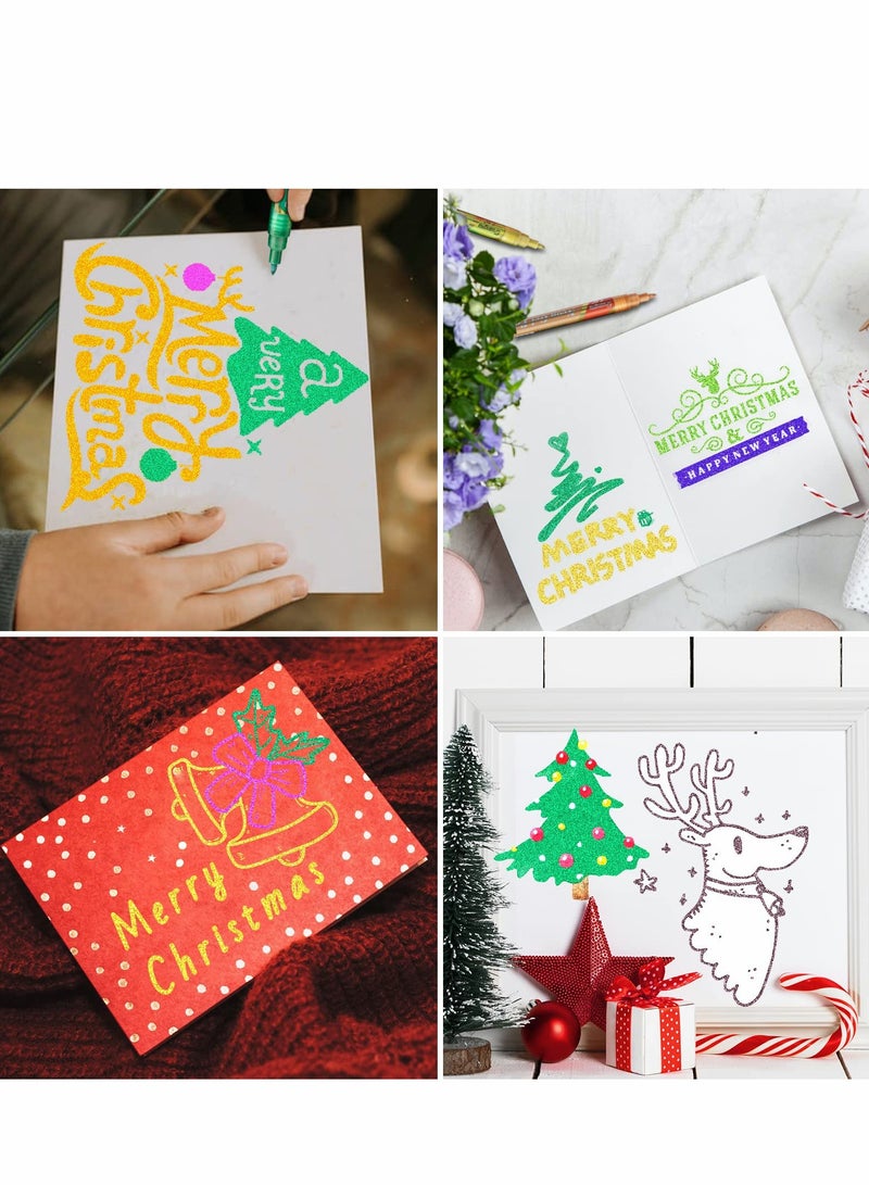 KASTWAVE Glitter Metallic Paint Pens, Sparkle Water-Based Marker Pen for Greeting Cards, Mugs, Wood, Art Drawing, Rock Painting, Posters, Albums, Scrapbooking Card Making (12-Colors) - Image 3