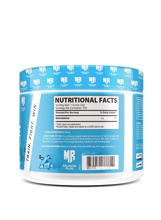 Muscle Rulz - Muscle Rulz Beta Alanine 2000mg 200g 100 Serving - Image 1