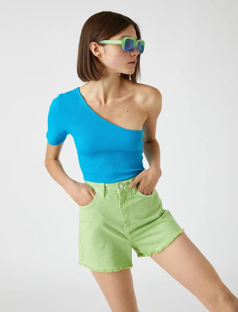 كوتون One Shoulder T-Shirt