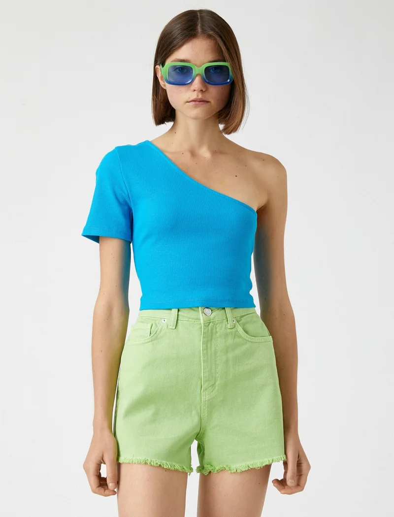 كوتون One Shoulder T-Shirt
