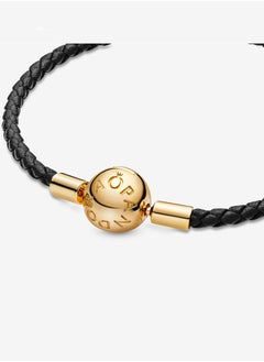 Pandora Violet Pandora Moments Women's Classic Versatile blackLeather Woven Bracelet 568777C01  - Image 5