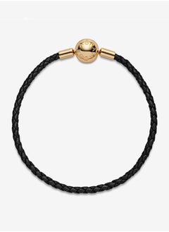 Pandora Violet Pandora Moments Women's Classic Versatile blackLeather Woven Bracelet 568777C01  - Image 4