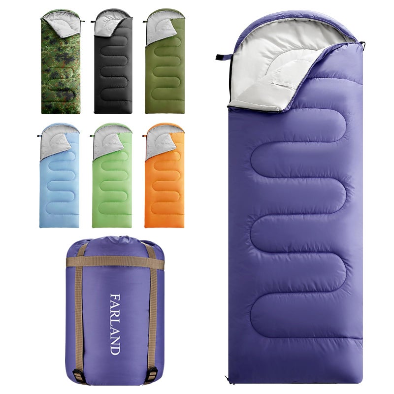 FARLAND Sleeping Bags 30â„‰ for Adults Teens Kids with Compression Sack Portable and Lightweight for 3-4 Season Camping, Hiking,Waterproof, Backpacking and Outdoors - Image 1