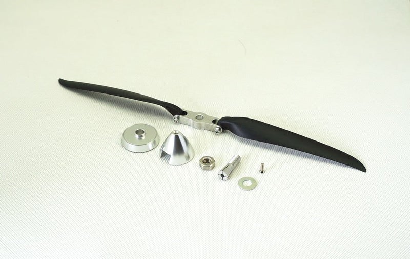 Viloga RC Plane Folding Propeller 10×6 inch w/Spinner Size D33×H30mm, and Motor Shaft Diameter φ3.17 with CNC Aluminum Alloy Spinner (10×6, Shaft Φ3.17) - Image 4