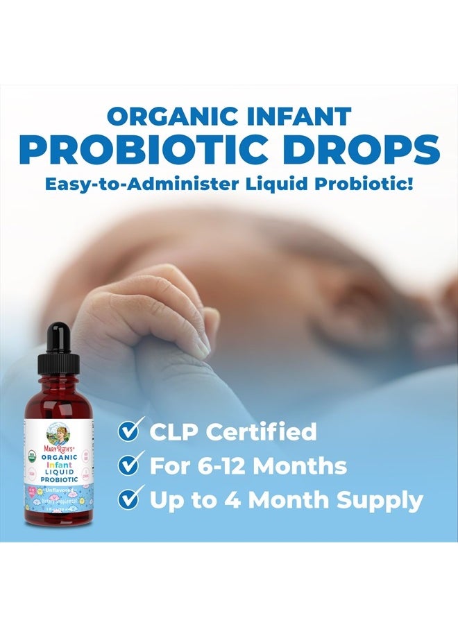 MaryRuth Organics - USDA Organic Infant Liquid Probiotic Drops by MaryRuth's | Baby Essentials | Probiotics for Infants | Baby Probiotic Drops | Proprietary Probiotic Blend | Vegan | Non GMO | 125 Servings - Image 1