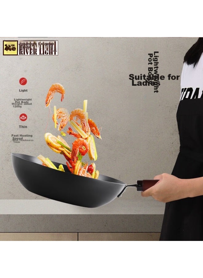 River Light Imported Wok 30cm, Seasoned Iron Pan, Non-coated Lightweight Stir-fry Pan, Compatible With Induction And Gas Stoves - Image 5