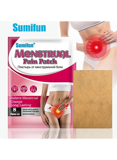Menstrual Pain Patch, Warm The Body, and Relieve Cold , Heating Pads Alleviate Abdominal Cramps And All Cramping, Fibroids, IBS And Inflammatory Bowel Disease - Contains Eucalyptus Oil Menthol 8 Pieces