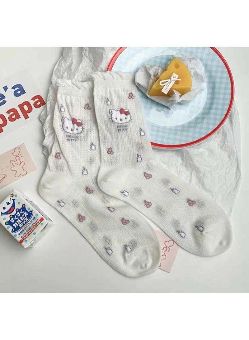 هالو كيتي طقم جوارب نسائية، 3 أزواج، مقاس واحد يناسب الجميع - Image 3
