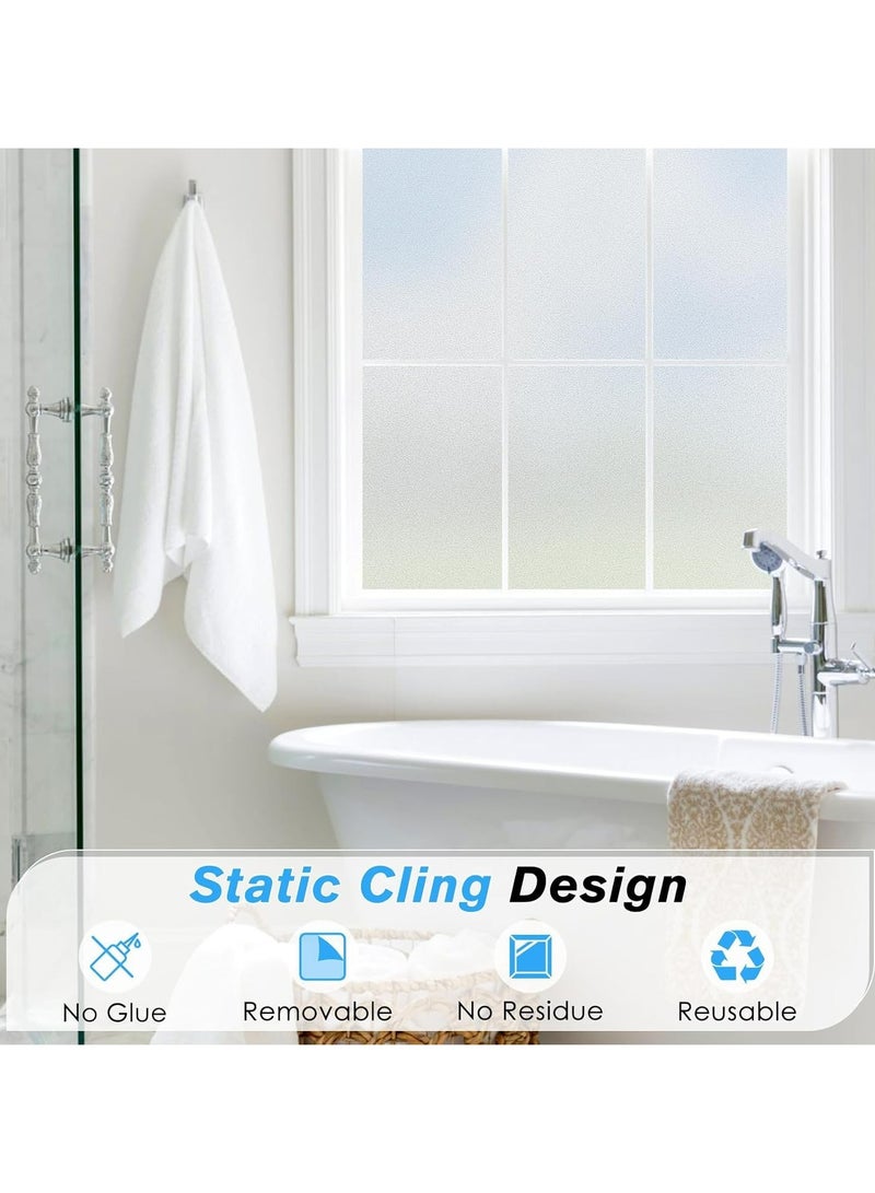 Dominy Window Film Privacy Film Frosted Decorative No Glue Self Static Cling Anti UV Removable for Home Living Room Bedroom Bathroom Kitchen Office (60cm x 300 cm)  - Image 5