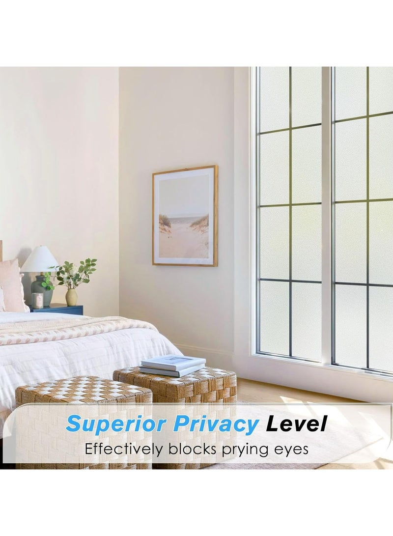 Dominy Window Film Privacy Film Frosted Decorative No Glue Self Static Cling Anti UV Removable for Home Living Room Bedroom Bathroom Kitchen Office (60cm x 300 cm)  - Image 3