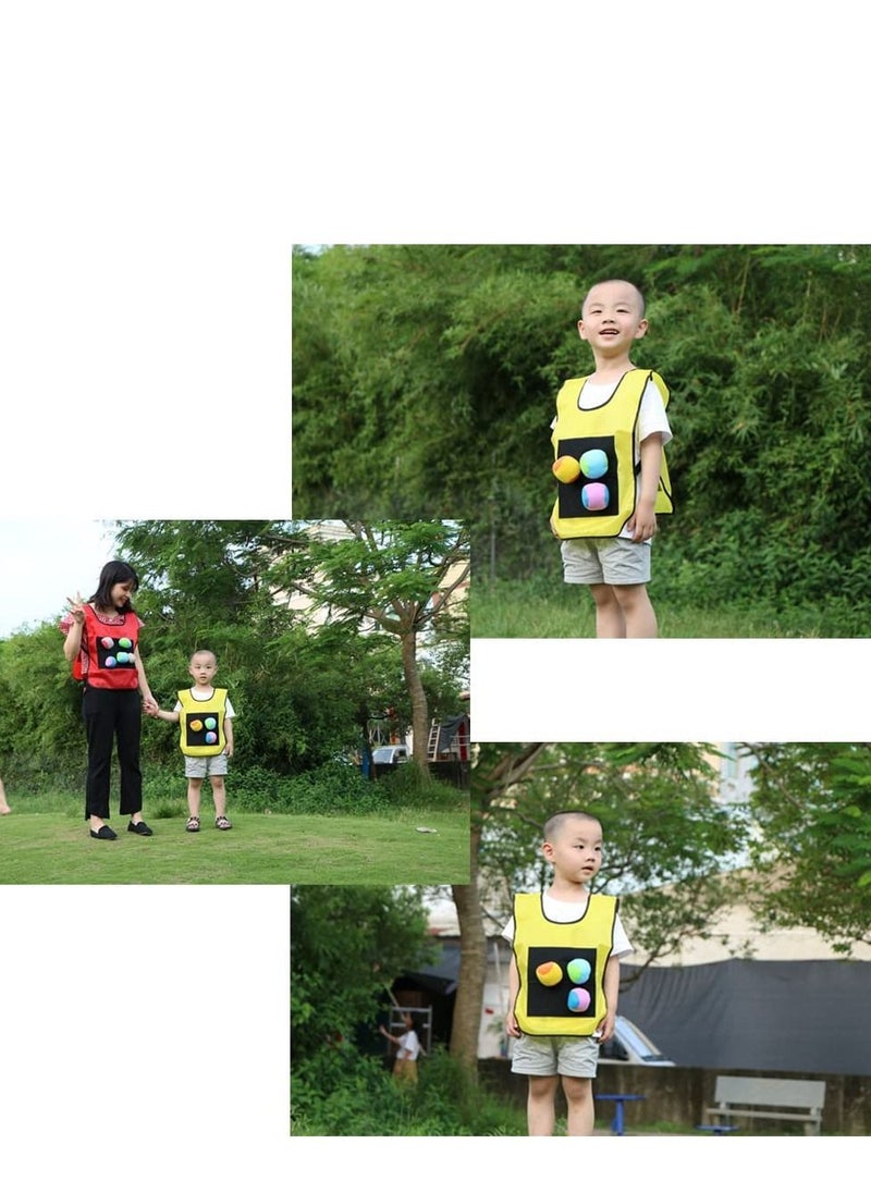 Excefore - Dodgeball Game Set, 2 Sticky Target Vests with 10 Cotton Balls Throwing Parent-Child Interaction Playground Games Toy for Indoor Outdoor - Image 1