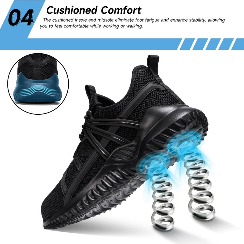 Tinefiy Steel Toe Shoes for Women Lightweight Comfortable Slip Resistant Safety Work Sneakers Composite Toe Indestructible Shoe Size 6.5 - Image 5