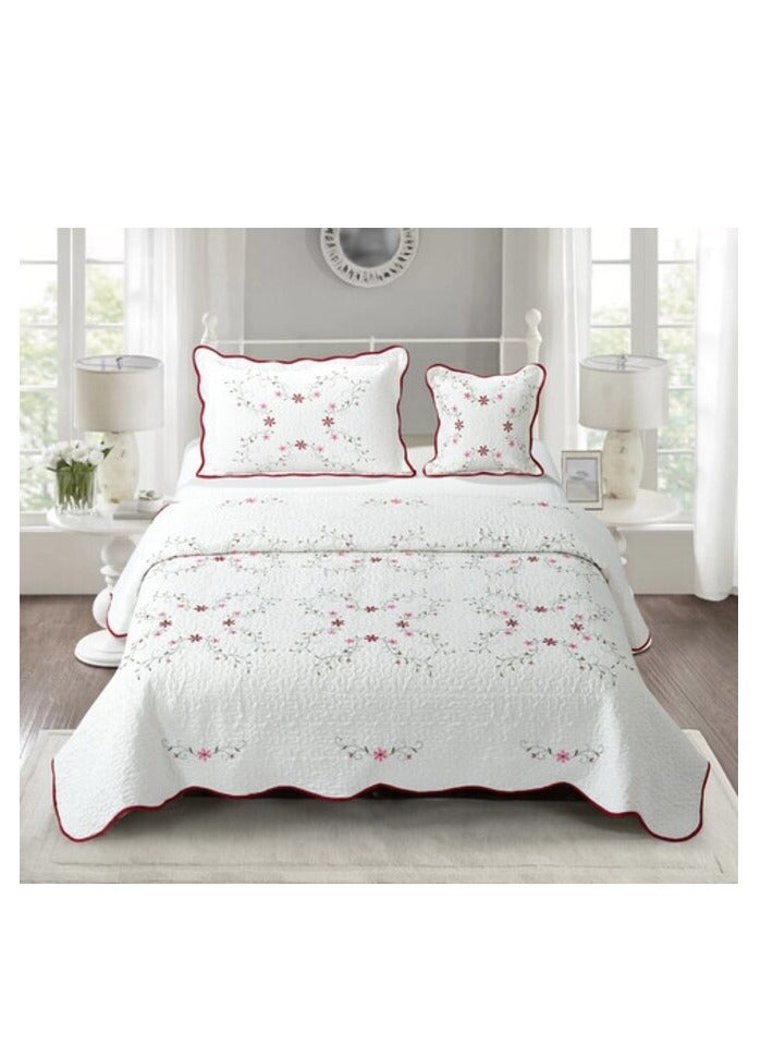 PROMASS 4 Piece Solid Embroidery Compressed Comforter/Quilt/Bedspread Set Single Size ( Comforter + Fitted Sheet + 1 Small Pillow Case + 1 Large Pillow Case) Bison Hide