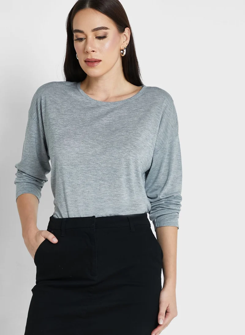 Marks & Spencer Relaxed Long Sleeve Longline Top