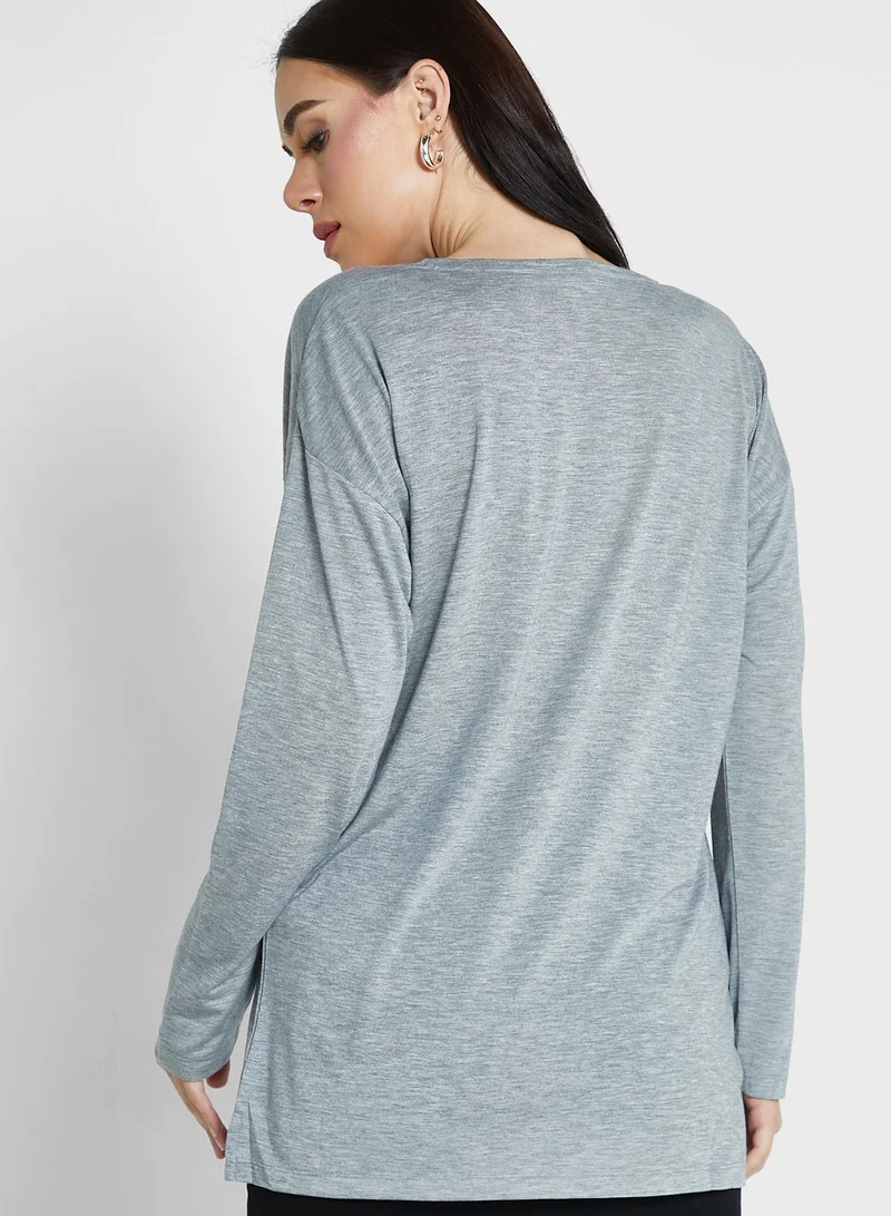 Marks & Spencer Relaxed Long Sleeve Longline Top