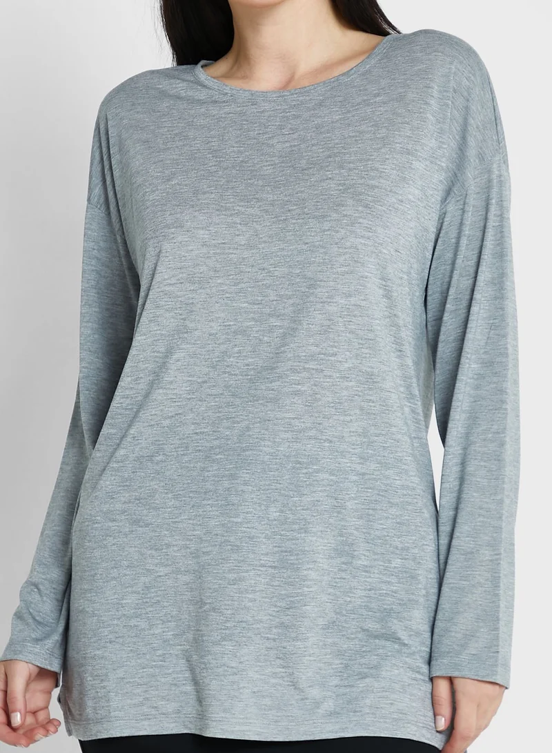 Marks & Spencer Relaxed Long Sleeve Longline Top