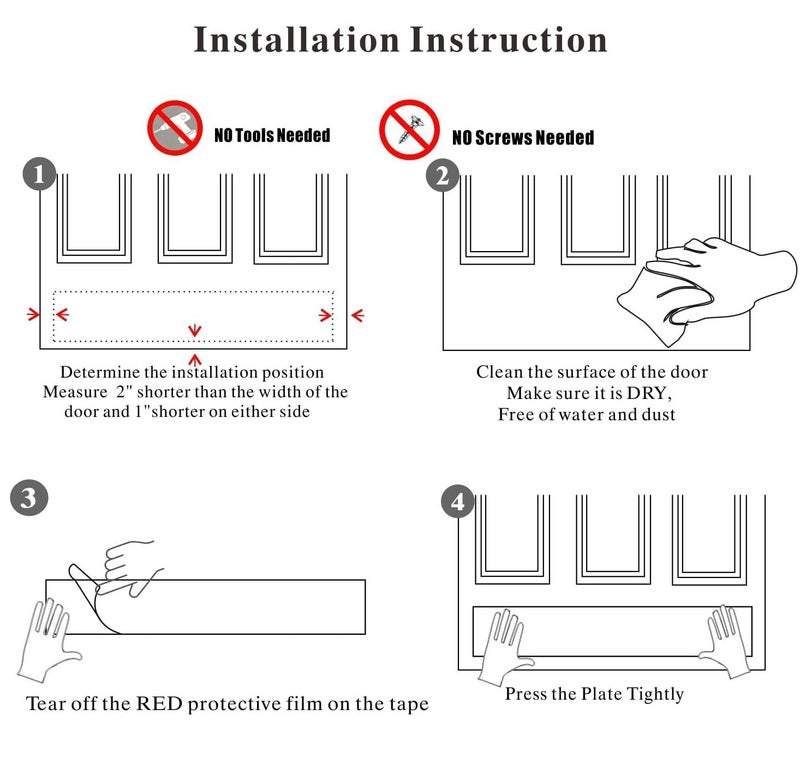 Galofay Silicone Door Kick Plate 6X28 Inches, Self Adhesive Flexible Rubber Tape Stick On Scratches Protector Plates For Doors, 6""X 28"" White - Image 5