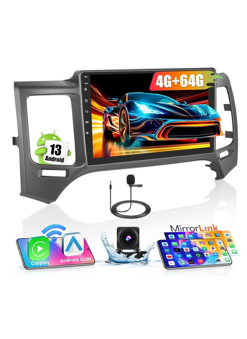 Generic - [8-Core 4+64G] Android 13 Car Stereo for 2008-2010 Kia Optima/Magentis, 9" IPS Touch Screen Radio with Wireless Carplay & Android Auto, Bluetooth, GPS, WiFi, 32EQ DSP, FM/RDS, SWC, Mic & Backup Camera - Image 1