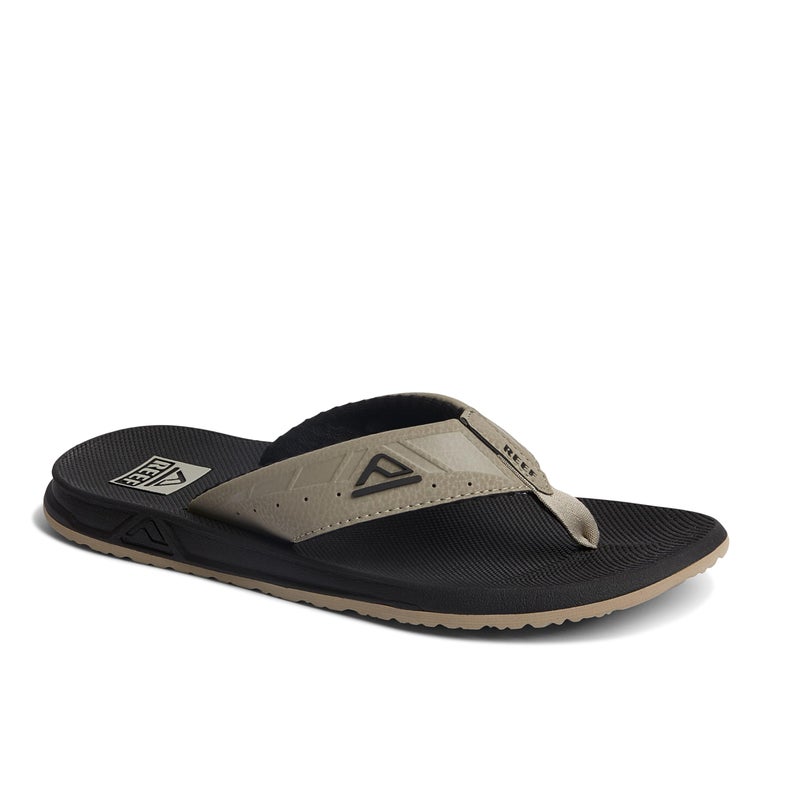 Reef Phantoms Mens Beach Flip Flop, Water Friendly, Soft and Supportive Molded Footbed, Black/Tan, 9 - Image 2