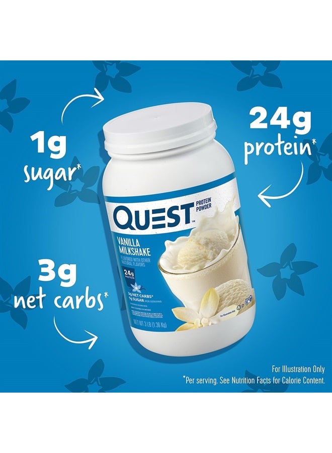 Quest Nutrition Vanilla Milkshake Protein Powder, 24g of Protein, 1g of Sugar, Low Carb, Gluten Free, 3 Pound, 43 servings - Image 2