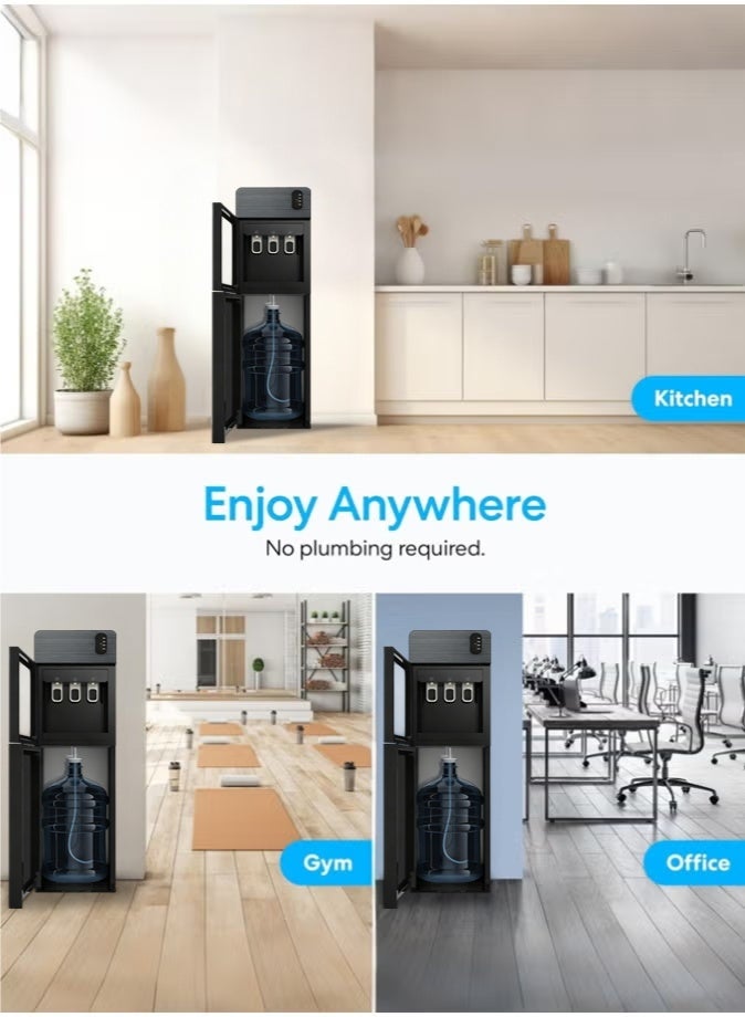 والالا موزع مياه عمودي أوتوماتيكي، تبريد ذكي، مبرد مياه تحميل سفلي، 3 إعدادات لدرجة الحرارة، يتضمن شاشة LED ومنبه زجاجة فارغة، آلة شاي أوتوماتيكية فاخرة للمكاتب - Image 4