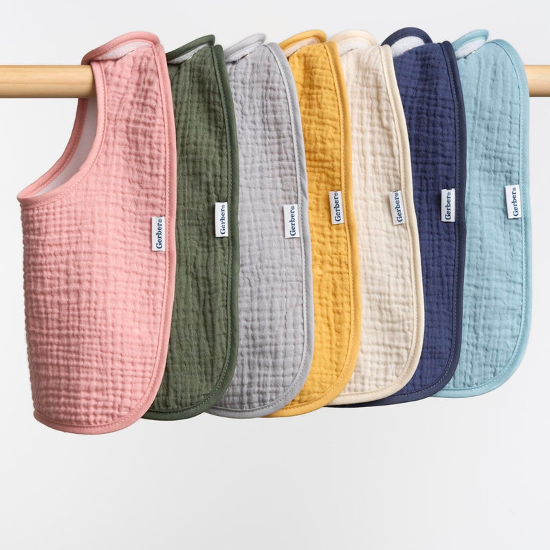 Gerber Baby Muslin 8 Pack Drooling Bibs, Multi Girl, One Size - Image 3