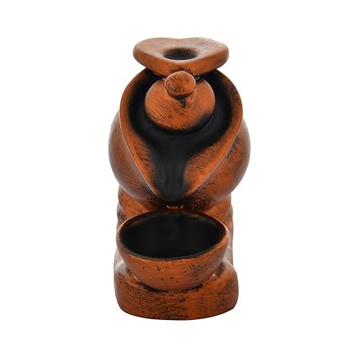 CRAFTAM PolyresinFountain Smoke Backflow Incense Holder with10 Incense Cone Decorative Showpiece - Image 2