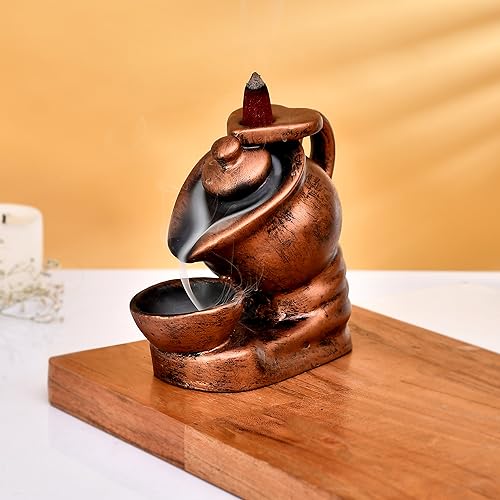CRAFTAM PolyresinFountain Smoke Backflow Incense Holder with10 Incense Cone Decorative Showpiece - Image 1