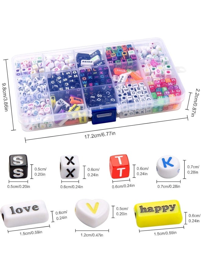 خرز حروف، 750 قطعة 6 مم خرز حروف أبجدية أكريليك خرز مكعب خرز كريستالي دائري لصنع المجوهرات والأساور والقلائد وسلاسل المفاتيح ومجوهرات الأطفال - Image 5