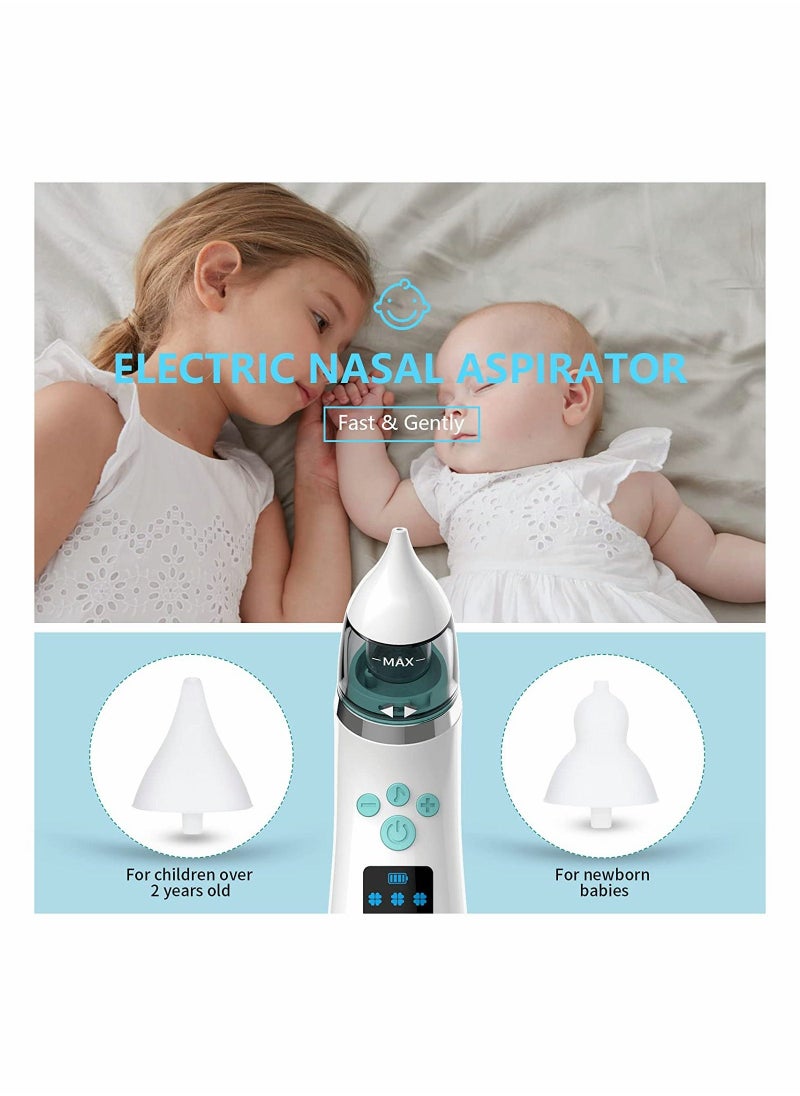 Baby Nasal Aspirator Electric Nose Suction With 4 Silicone Nose Tips For Infants 3 Levels Of Music Soothing Function Rechargeable Portable For Newborns Toddlers Clear Nasal Congestion - Image 2