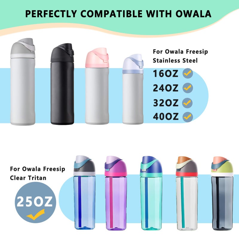 NTIERA Replacement Lid for Owala Freesip,Compatible with Owala Freesip Water Bottle 16oz 24oz 32oz 40oz,Premium Replacement Accessories for Owala Cap,Leakproof,BPA-Free(Fruit Green) - Image 2
