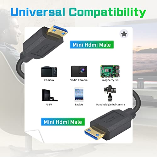Duttek 48Gbps 8K Coiled Mini HDMI Cable 1FT-3FT, High Speed Mini HDMI Male to Male Coiled Cable Connector Digital Video with Audio for Camera, Tablet - Image 4