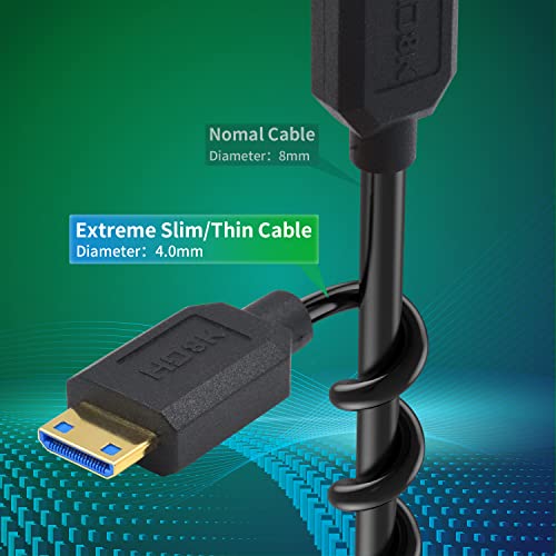 Duttek 48Gbps 8K Coiled Mini HDMI Cable 1FT-3FT, High Speed Mini HDMI Male to Male Coiled Cable Connector Digital Video with Audio for Camera, Tablet - Image 2