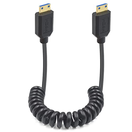 Duttek 48Gbps 8K Coiled Mini HDMI Cable 1FT-3FT, High Speed Mini HDMI Male to Male Coiled Cable Connector Digital Video with Audio for Camera, Tablet - Image 1