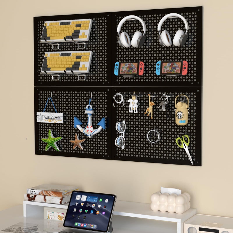 Daanxw Metal Peg Board Kit with 1/4" Pegboard Accessories,Include 16.5"X13" Peg Board and Extra Thick Pegboard Accessories,Wall Organizer Peg Board Panels Tool Organizer Storage System (98) - Image 5