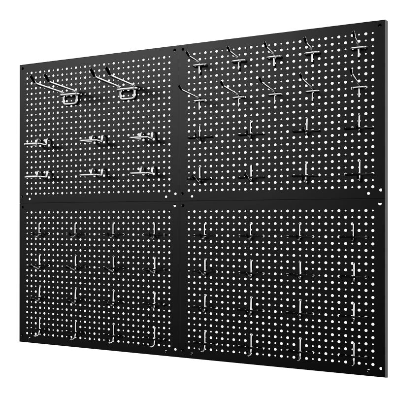 Daanxw Metal Peg Board Kit with 1/4" Pegboard Accessories,Include 16.5"X13" Peg Board and Extra Thick Pegboard Accessories,Wall Organizer Peg Board Panels Tool Organizer Storage System (98) - Image 1