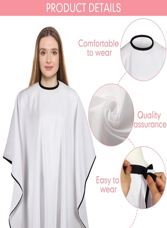 JenPen 6 Pcs Waterproof Hair Styling Cape Salon Barber Cape for Stylist Hairdresser Haircuting Adjustable, 47" x 59"(Black, White, Pink) - Image 4