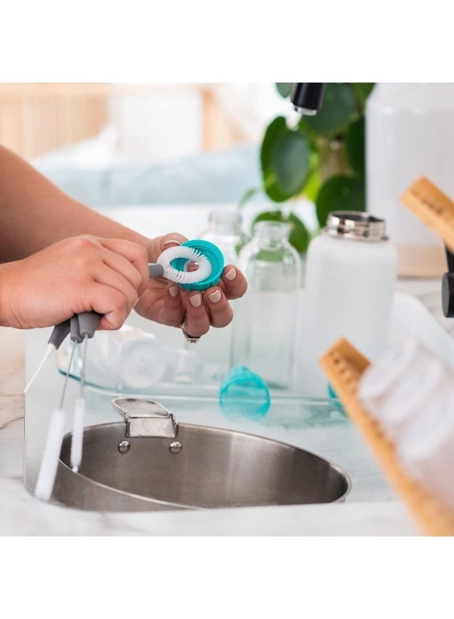 Full Circle Green Little Sipper Bottle and Straw Detail Cleaning Brush Set - Image 4