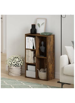 Gogoya 5 Cube Storage Shelf Organizer Bookshelf with Back Panel,Modern Wood Cube Storage Organizer for Living Room, Bedroom, Kids Room, Rustic Brown,Easy Assembly  - Image 3