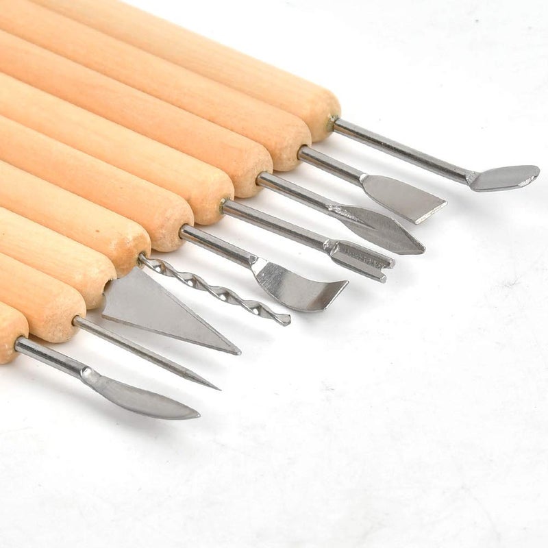 ATPWONZ 19 Pcs Pottery Tools Clay Sculpting Tool Set, Ceramic Clay Carving Tools Set for Beginners Expert Art Crafts Kid's After School Pottery Classes Club Children Students - Image 3