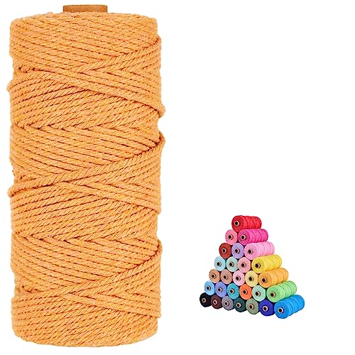 flipped 100% Natural Macrame Cotton Cord,3mm x109 Yards Twine String Cord Colored Cotton Rope Craft Cord for DIY Crafts Knitting Plant Hangers Christmas Wedding Décor (Coffee, 3mm*109yards) - Image 1