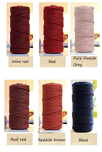 flipped 100% Natural Macrame Cotton Cord,3mm x109 Yards Twine String Cord Colored Cotton Rope Craft Cord for DIY Crafts Knitting Plant Hangers Christmas Wedding Décor (Coffee, 3mm*109yards) - Image 5