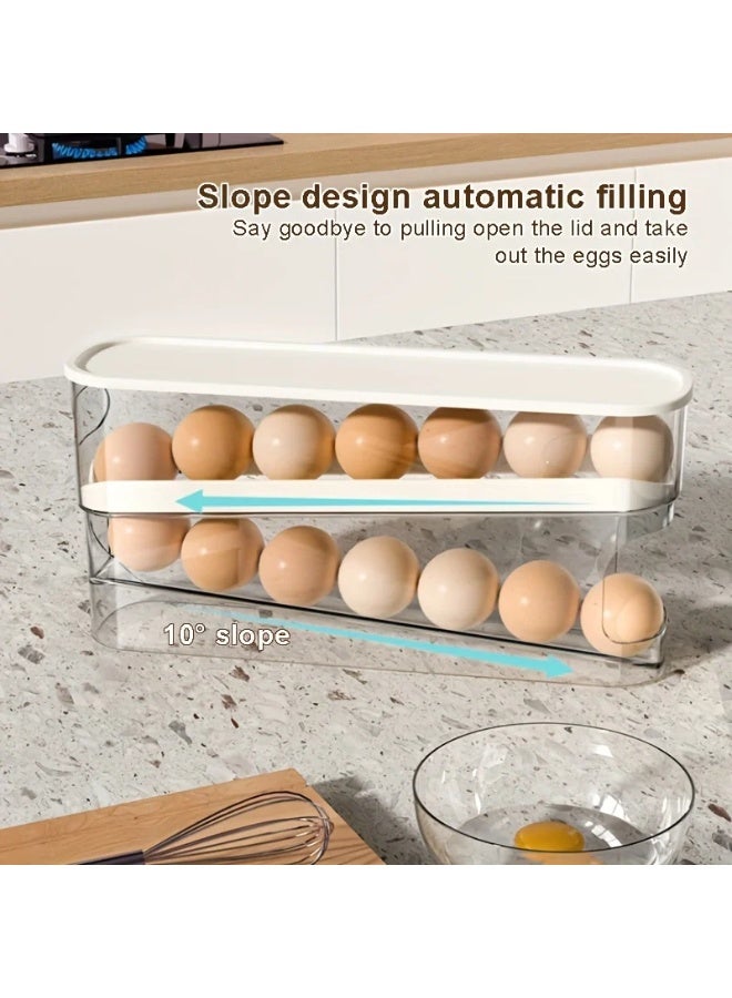 كازادورا حامل بيض دوّار من كازادورا — صينية بيض بطابقين موفرة للمساحة للثلاجة والسطح والخزانة | مُوزع بيض أوتوماتيكي بتصميم دوران لتحقيق مبدأ الدخول الأقدم أولاً (FIFO) لتقليل الهدر | بلاستيك بولي بروبيلين آمن للطعام وخفيف الوزن | لون أبيض أنيق يناسب مطابخ السعودية | قياس 37 × 10 × 9 سم — وزن 0.24 كجم | تصميم قابل للتكديس وسهل الفك والتنظيف، يحمي البيض من الكسر ويُنظّم المساحات الضيقة في الشقق والمنازل | مثالي للعائلات، الأكاديميين، الطهاة المنزليين ومحلات الإفطار — هدية عملية لمواسم رمضان والاعياد. - Image 1