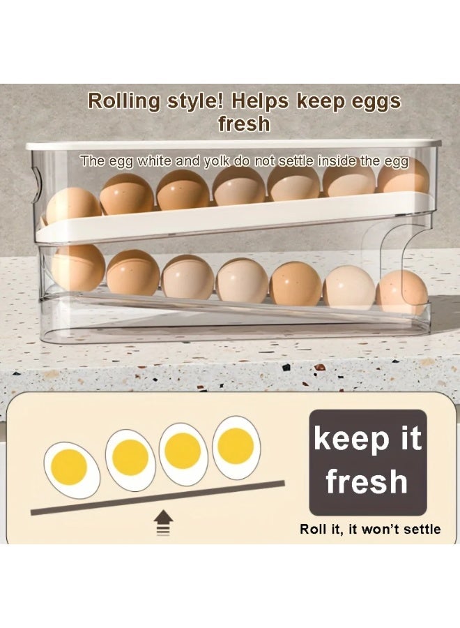 كازادورا حامل بيض دوّار من كازادورا — صينية بيض بطابقين موفرة للمساحة للثلاجة والسطح والخزانة | مُوزع بيض أوتوماتيكي بتصميم دوران لتحقيق مبدأ الدخول الأقدم أولاً (FIFO) لتقليل الهدر | بلاستيك بولي بروبيلين آمن للطعام وخفيف الوزن | لون أبيض أنيق يناسب مطابخ السعودية | قياس 37 × 10 × 9 سم — وزن 0.24 كجم | تصميم قابل للتكديس وسهل الفك والتنظيف، يحمي البيض من الكسر ويُنظّم المساحات الضيقة في الشقق والمنازل | مثالي للعائلات، الأكاديميين، الطهاة المنزليين ومحلات الإفطار — هدية عملية لمواسم رمضان والاعياد. - Image 4