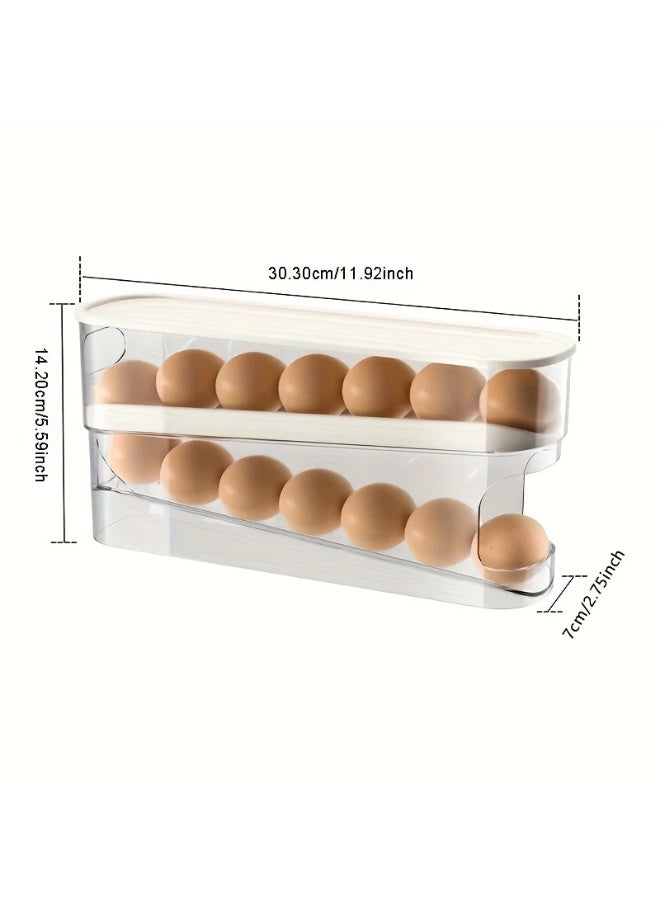 كازادورا حامل بيض دوّار من كازادورا — صينية بيض بطابقين موفرة للمساحة للثلاجة والسطح والخزانة | مُوزع بيض أوتوماتيكي بتصميم دوران لتحقيق مبدأ الدخول الأقدم أولاً (FIFO) لتقليل الهدر | بلاستيك بولي بروبيلين آمن للطعام وخفيف الوزن | لون أبيض أنيق يناسب مطابخ السعودية | قياس 37 × 10 × 9 سم — وزن 0.24 كجم | تصميم قابل للتكديس وسهل الفك والتنظيف، يحمي البيض من الكسر ويُنظّم المساحات الضيقة في الشقق والمنازل | مثالي للعائلات، الأكاديميين، الطهاة المنزليين ومحلات الإفطار — هدية عملية لمواسم رمضان والاعياد. - Image 2