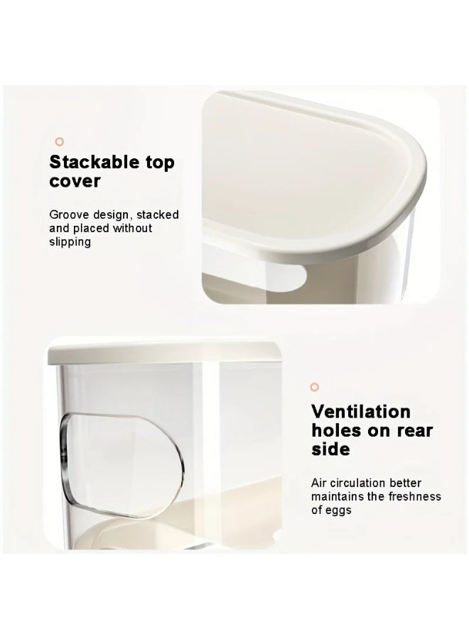 كازادورا حامل بيض دوّار من كازادورا — صينية بيض بطابقين موفرة للمساحة للثلاجة والسطح والخزانة | مُوزع بيض أوتوماتيكي بتصميم دوران لتحقيق مبدأ الدخول الأقدم أولاً (FIFO) لتقليل الهدر | بلاستيك بولي بروبيلين آمن للطعام وخفيف الوزن | لون أبيض أنيق يناسب مطابخ السعودية | قياس 37 × 10 × 9 سم — وزن 0.24 كجم | تصميم قابل للتكديس وسهل الفك والتنظيف، يحمي البيض من الكسر ويُنظّم المساحات الضيقة في الشقق والمنازل | مثالي للعائلات، الأكاديميين، الطهاة المنزليين ومحلات الإفطار — هدية عملية لمواسم رمضان والاعياد. - Image 3