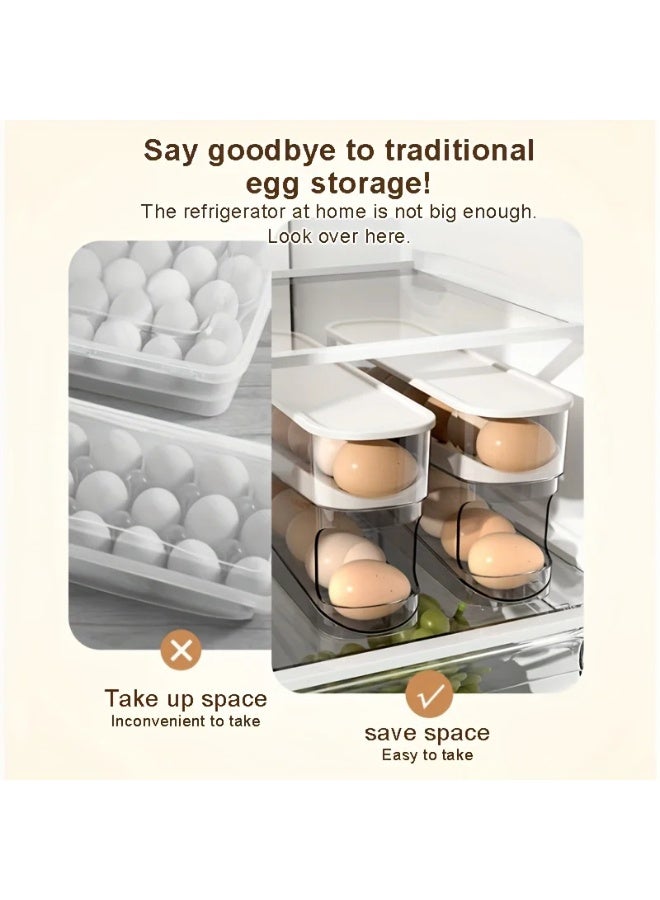 كازادورا حامل بيض دوّار من كازادورا — صينية بيض بطابقين موفرة للمساحة للثلاجة والسطح والخزانة | مُوزع بيض أوتوماتيكي بتصميم دوران لتحقيق مبدأ الدخول الأقدم أولاً (FIFO) لتقليل الهدر | بلاستيك بولي بروبيلين آمن للطعام وخفيف الوزن | لون أبيض أنيق يناسب مطابخ السعودية | قياس 37 × 10 × 9 سم — وزن 0.24 كجم | تصميم قابل للتكديس وسهل الفك والتنظيف، يحمي البيض من الكسر ويُنظّم المساحات الضيقة في الشقق والمنازل | مثالي للعائلات، الأكاديميين، الطهاة المنزليين ومحلات الإفطار — هدية عملية لمواسم رمضان والاعياد. - Image 5