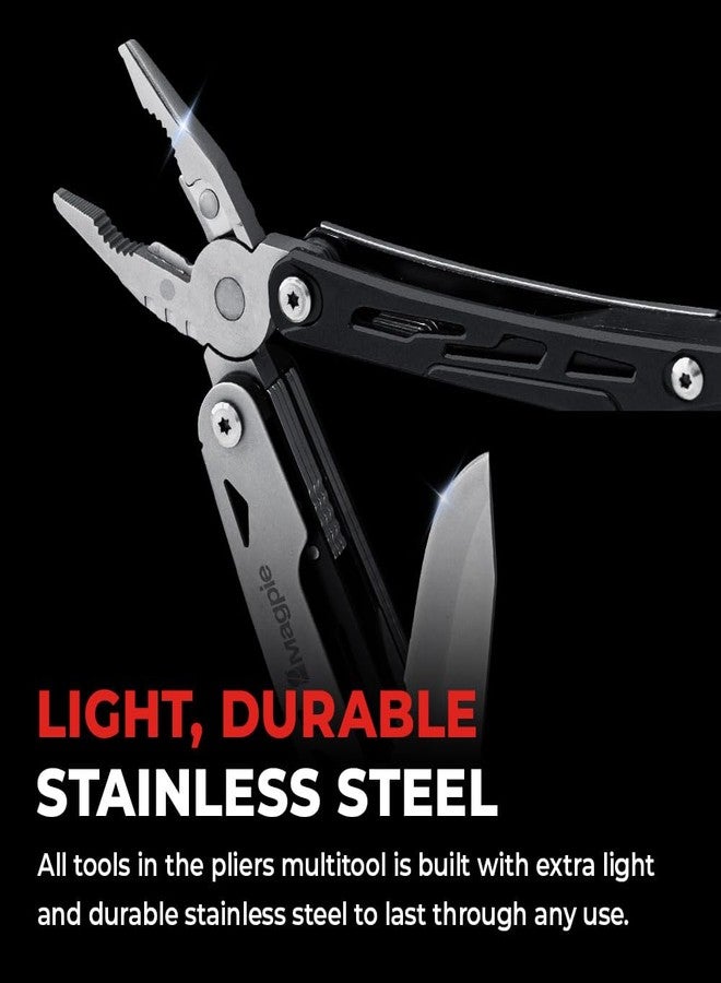 Magpie Pliers Multitool, 24 in 1 Essential Heavy-Duty Multipurpose Tool, Camping Accessories Survival Gear, Birthday Gift for Him Men Husband Son - Image 4