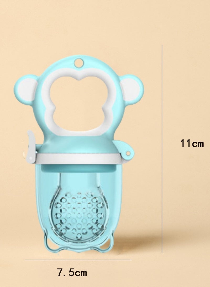 Baby Food Feeder Pacifier, Baby Fruit Feeder, 2in1 Silicone Nibbler Pacifier And Teether, Baby Teether For Chewing, , Infant Teething Toys, Training Massaging Toy Teether, Bpa Free Babies Teething Relief Toy( Blue) - Image 2